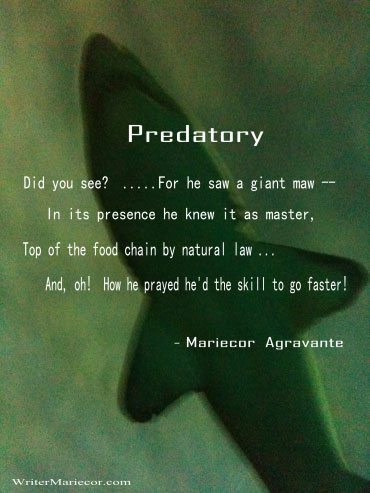 National Poetry Month | Poem entitled PREDATORY by Mariecor Agravante | Writer Mariecor | WriterMariecor.com