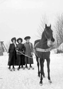 Trio of Ladies Skijoring in 1909 Norway | Writer Mariecor | WriterMariecor.com