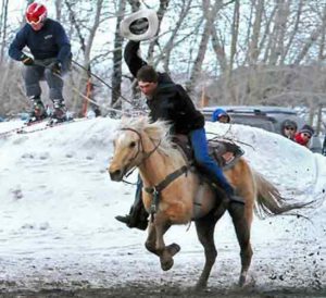 Skijoring Team of Cowboy and Skier | Writer Mariecor | WriterMariecor.com