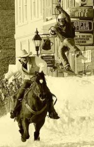 Skijoring Team of Cowboy and Skier | Writer Mariecor | WriterMariecor.com