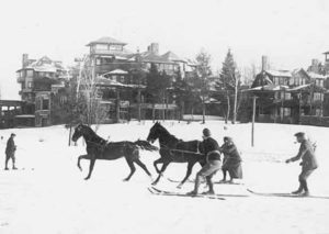 Historical photo of skijoring | Writer Mariecor | WriterMariecor.com