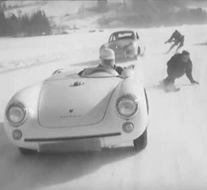 Vintage Skijoring via 1950s sports car | Writer Mariecor | WriterMariecor.com